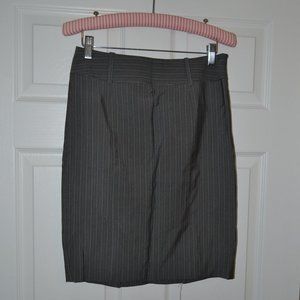 Pinstripe Pencil Skirt - Grey, Tan, Ivory - Size 0